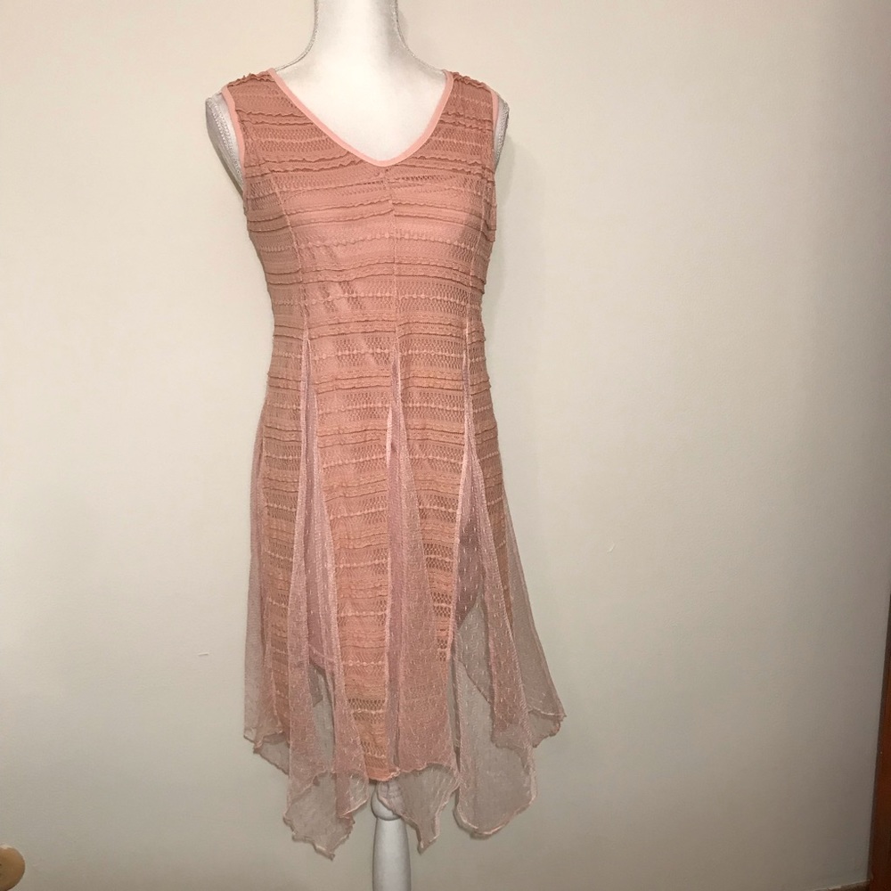 Ryu Lace Dress Sleeveless Dusty Pink Medium - Picture 10 of 11